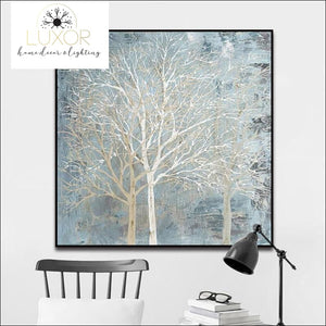 wall decor Blue Skies & Trees Oil Painting Framed - Luxor Home Decor & Lighting