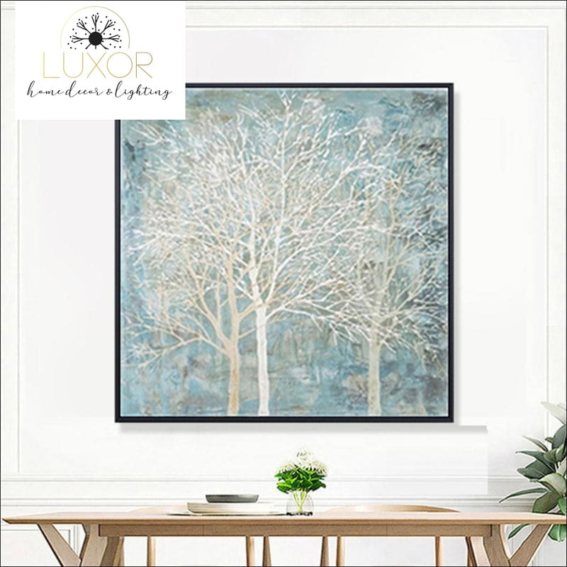 wall decor Blue Skies & Trees Oil Painting Framed - Luxor Home Decor & Lighting