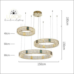 Bryony Crystal Chandelier - Dia150cm 3 ring / Cold White - chandelier