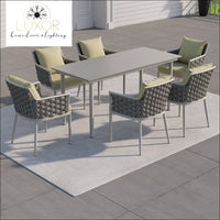 Bucari Modern 7 Piece Outdoor Dining Set - Outdoor Seating