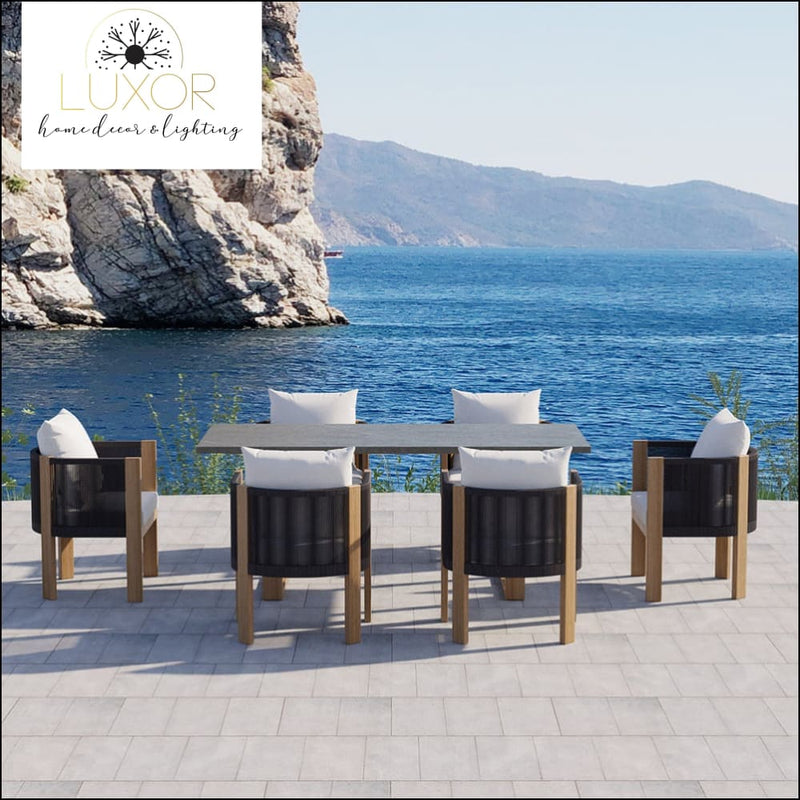 Bucari Modern 7 Piece Outdoor Dining Set - Outdoor Seating