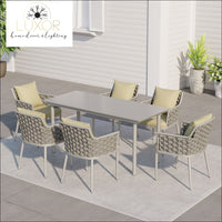 Bucari Modern 7 Piece Outdoor Dining Set - Outdoor Seating