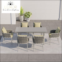 Bucari Modern 7 Piece Outdoor Dining Set - Outdoor Seating