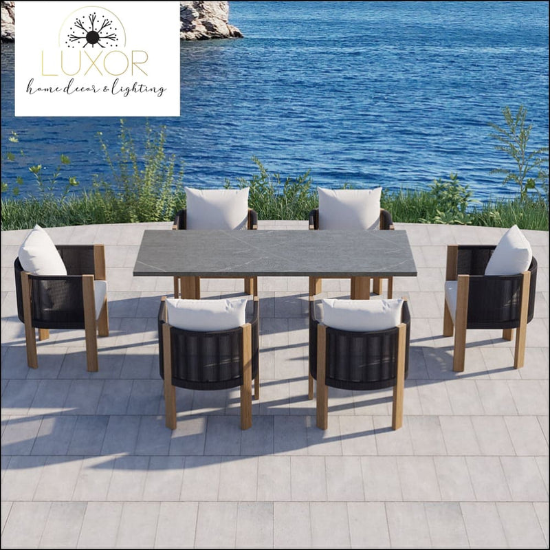 Bucari Modern 7 Piece Outdoor Dining Set - Outdoor Seating