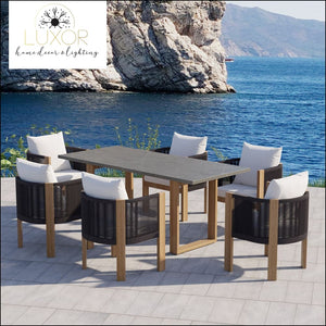 Bucari Modern 7 Piece Outdoor Dining Set - Outdoor Seating