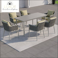 Bucari Modern 7 Piece Outdoor Dining Set - Outdoor Seating