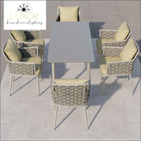 Bucari Modern 7 Piece Outdoor Dining Set - Outdoor Seating