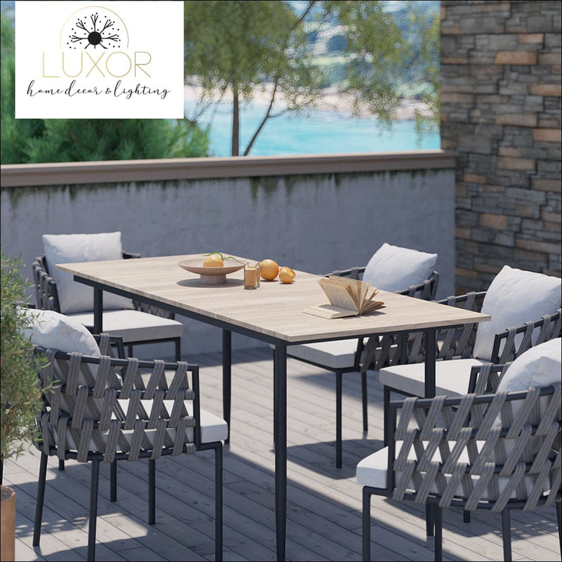 Bucari Modern 7 Piece Outdoor Dining Set - Outdoor Seating