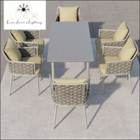 Bucari Modern 7 Piece Outdoor Dining Set - Outdoor Seating