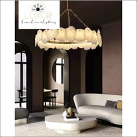 Burton Marble Round Chandelier - chandeliers