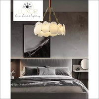 Burton Marble Round Chandelier - chandeliers