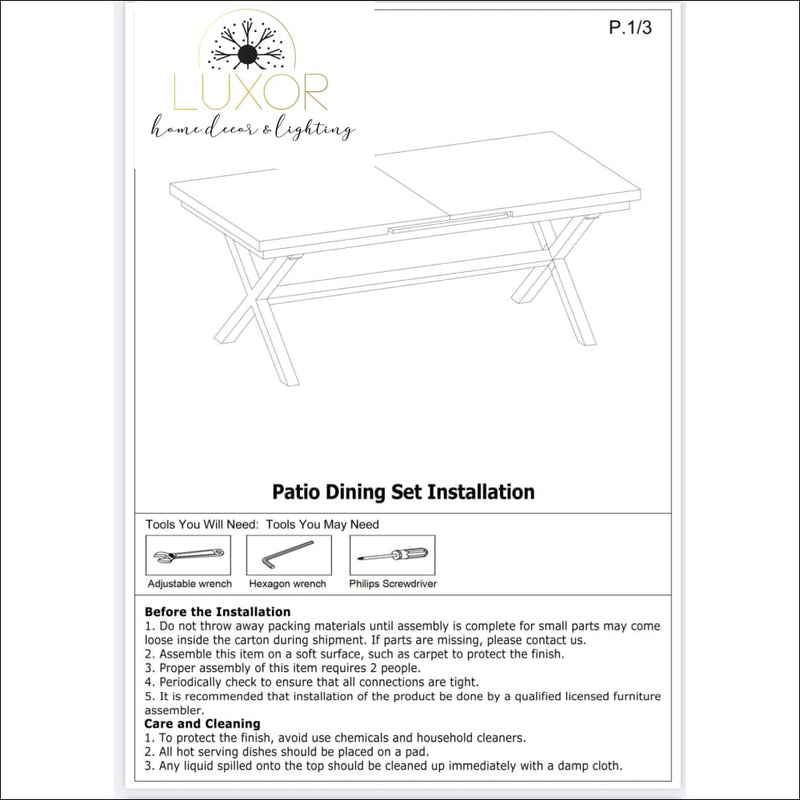 California 7 Pieces Aluminum Outdoor Dining Set - Outdoor Living