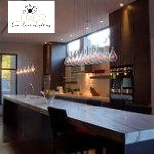 chandeliers Calusia Glass Linear Suspension Chandelier - Luxor Home Decor & Lighting