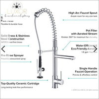 faucets Camila Pull Out Kitchen Mixer Single Handle Kitchen Faucet With Spray - Luxor Home Decor & Lighting