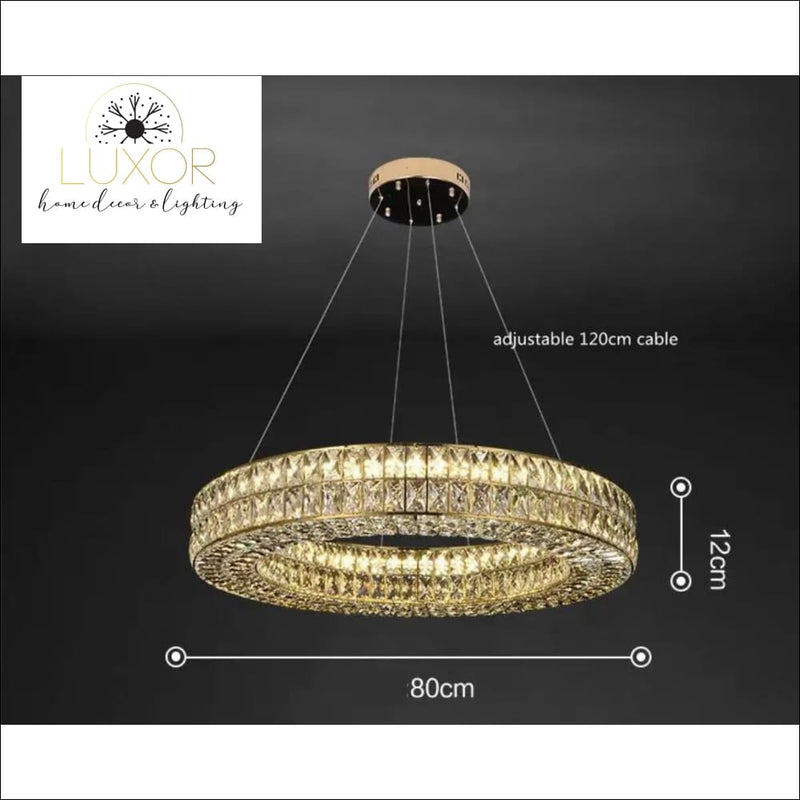 Cardoso Crystal Chandelier - Gold / Dia80cmxH20cm / Warm White - 3000k - chandeliers