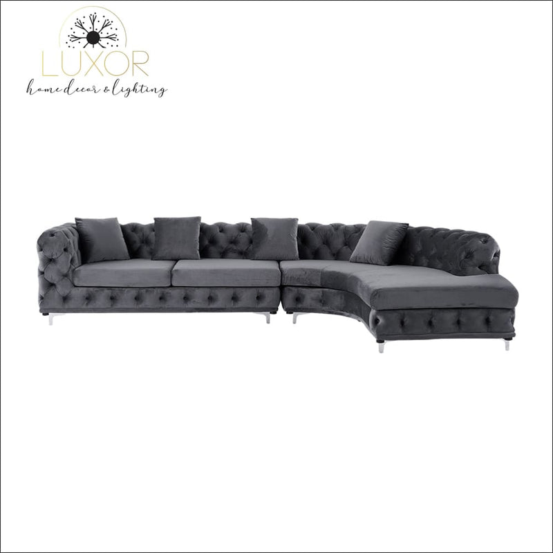 Catsi Curved Velvet Curve Sectional