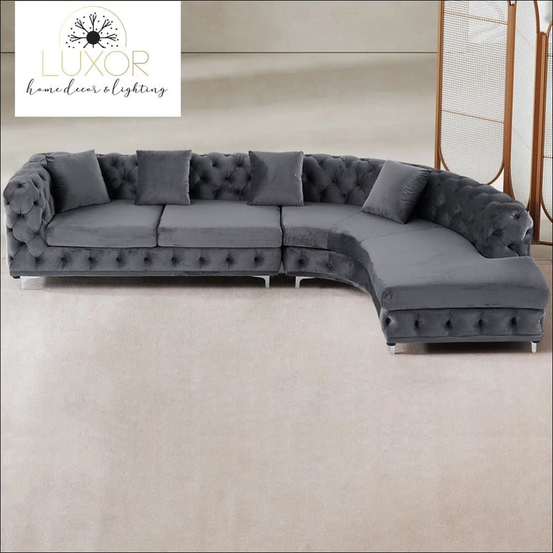 Catsi Curved Velvet Curve Sectional