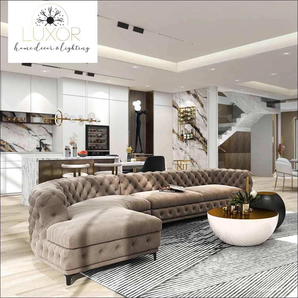 Catsi Curved Velvet Curve Sectional