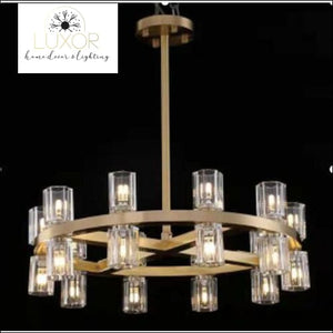 Cavelle Villa Round Chandelier - 20 light D50cm / Lacquered Burnished Brass - chandeliers