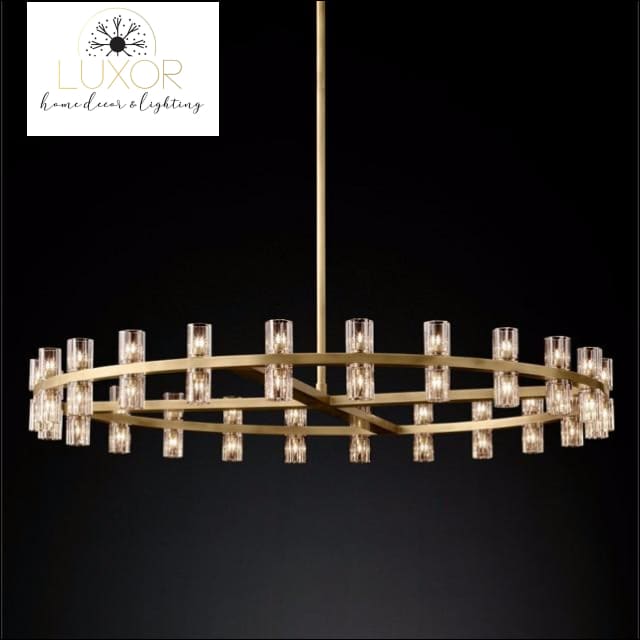 Cavelle Villa Round Chandelier - 32 light D80cm / Lacquered Burnished Brass - chandeliers