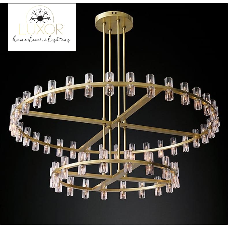 Cavelle Villa Round Chandelier - Two Tire Chandelier D60cm / Lacquered Burnished Brass - chandeliers