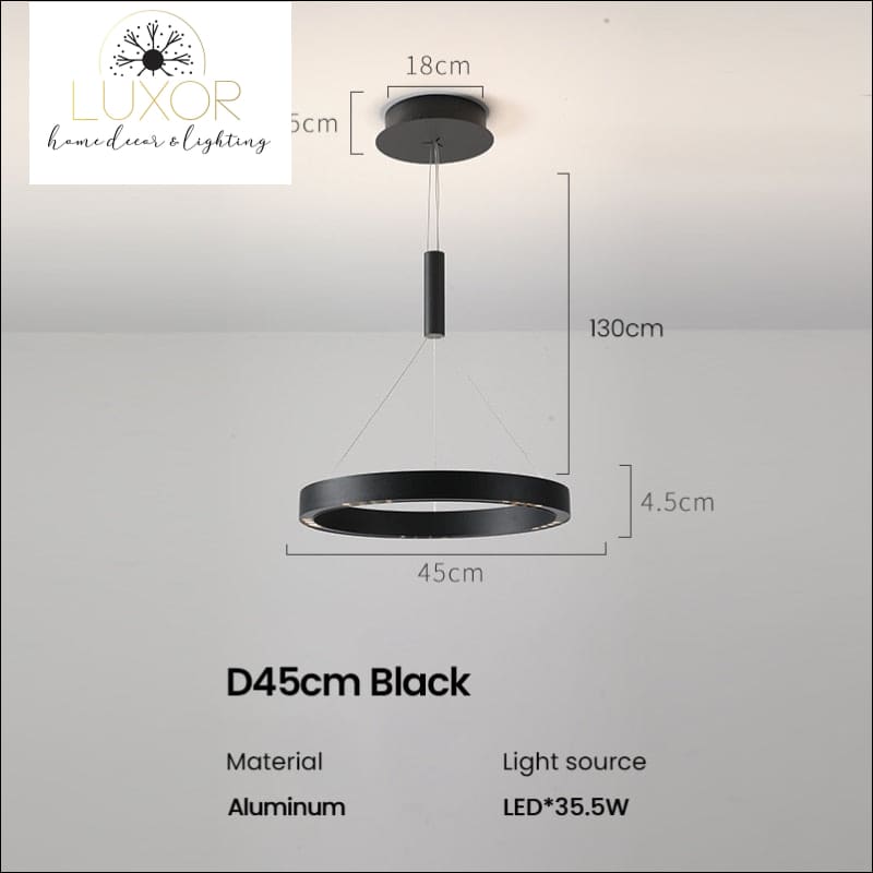 Charise Modern Chandelier - D45cm Black - chandeliers