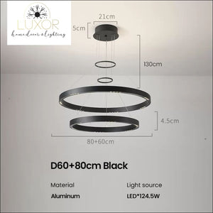 Charise Modern Chandelier - D60 80cm Black - chandeliers