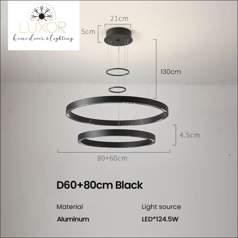 Charise Modern Chandelier - D60 80cm Black - chandeliers