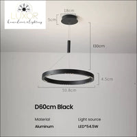 Charise Modern Chandelier - D60cm Black - chandeliers