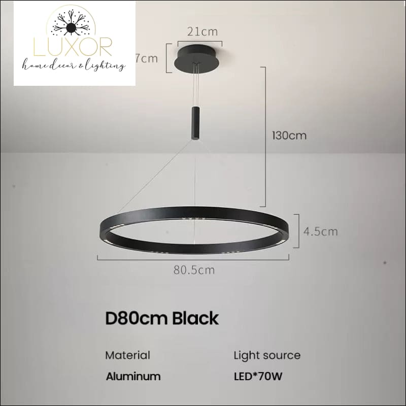 Charise Modern Chandelier - D80cm Black - chandeliers