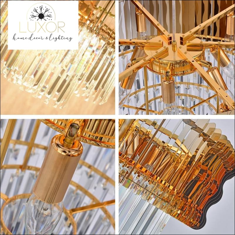 chandeliers Charleston Golden Crystal Chandelier - Luxor Home Decor & Lighting