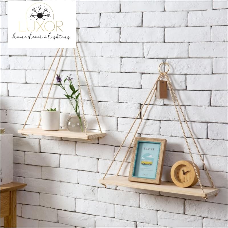 wall decor Christo Hanging Rope Shelf Planter Storage Rack - Luxor Home Decor & Lighting