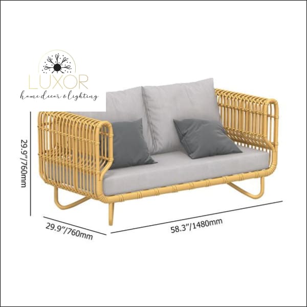 Clarivi 4 Pieces Outdoor Rattan Set - Outdoor Seating