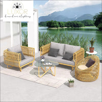 Clarivi 4 Pieces Outdoor Rattan Set - Outdoor Seating