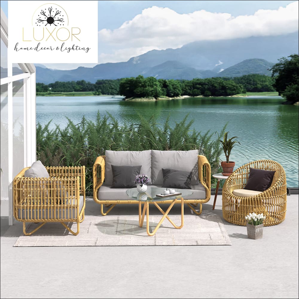 Clarivi 4 Pieces Outdoor Rattan Set - Outdoor Seating