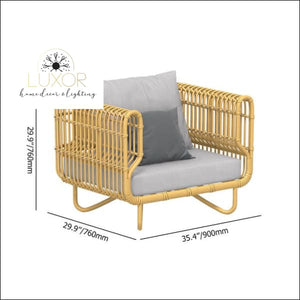 Clarivi 4 Pieces Outdoor Rattan Set - Outdoor Seating
