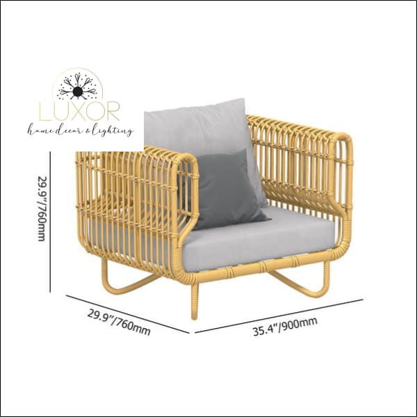 Clarivi 4 Pieces Outdoor Rattan Set - Outdoor Seating