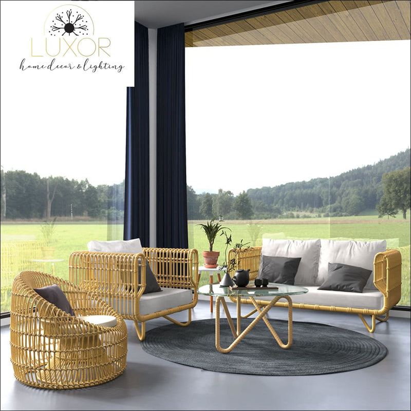 Clarivi 4 Pieces Outdoor Rattan Set - Outdoor Seating