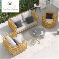 Clarivi 4 Pieces Outdoor Rattan Set - Outdoor Seating