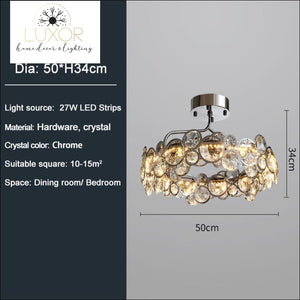 Clasilustre Chandelier - Dia50xH34cm / Chrome chandelier / Dimmable warm light