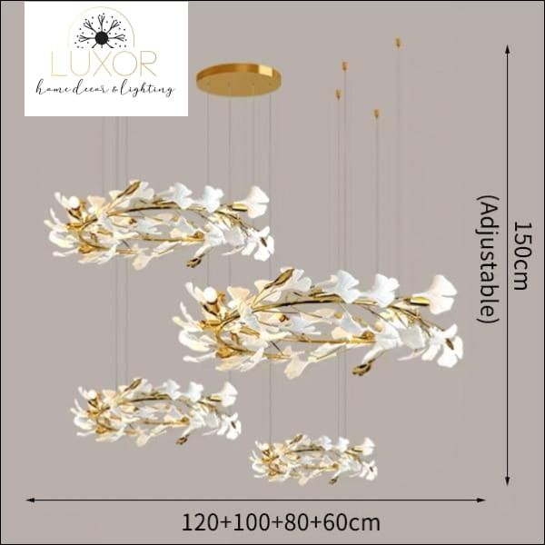 Cosmo White Flower Chandelier - Dia120x100x80x60cm / Cold Light 6000K - chandeliers