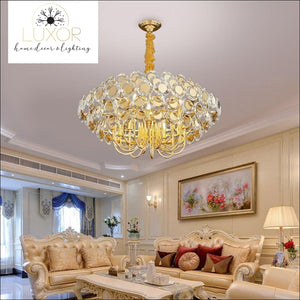 chandeliers Cranston Gold Crystal Chandelier - Luxor Home Decor & Lighting