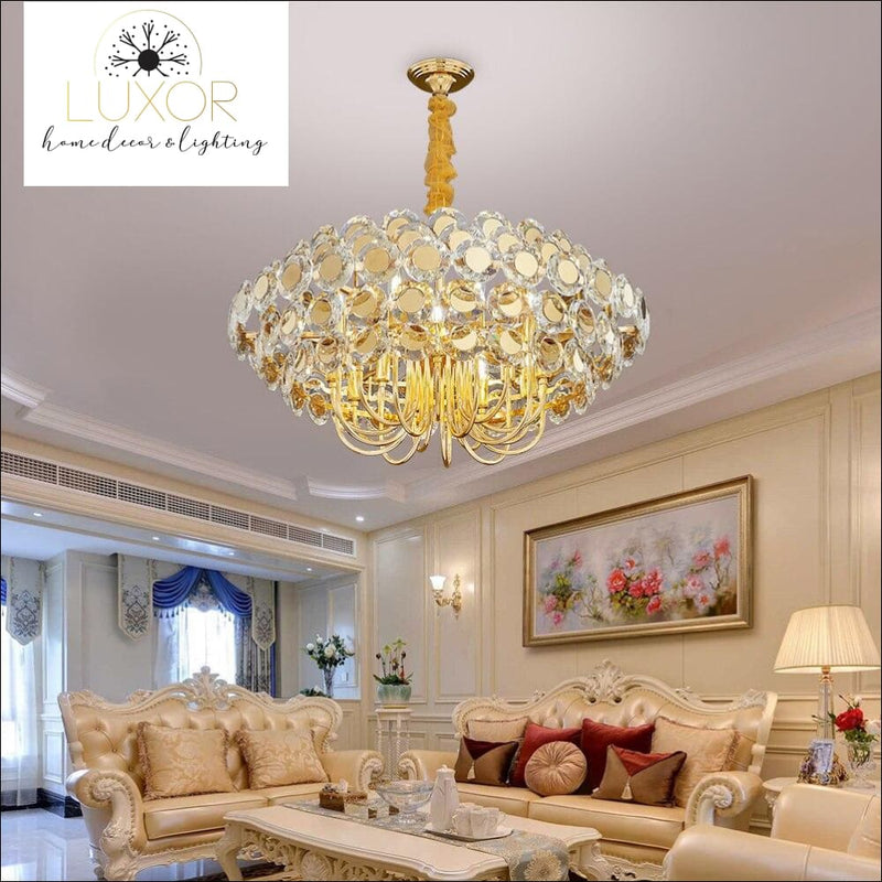 chandeliers Cranston Gold Crystal Chandelier - Luxor Home Decor & Lighting