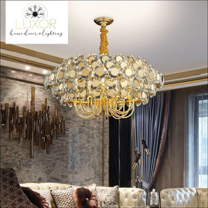 chandeliers Cranston Gold Crystal Chandelier - Luxor Home Decor & Lighting