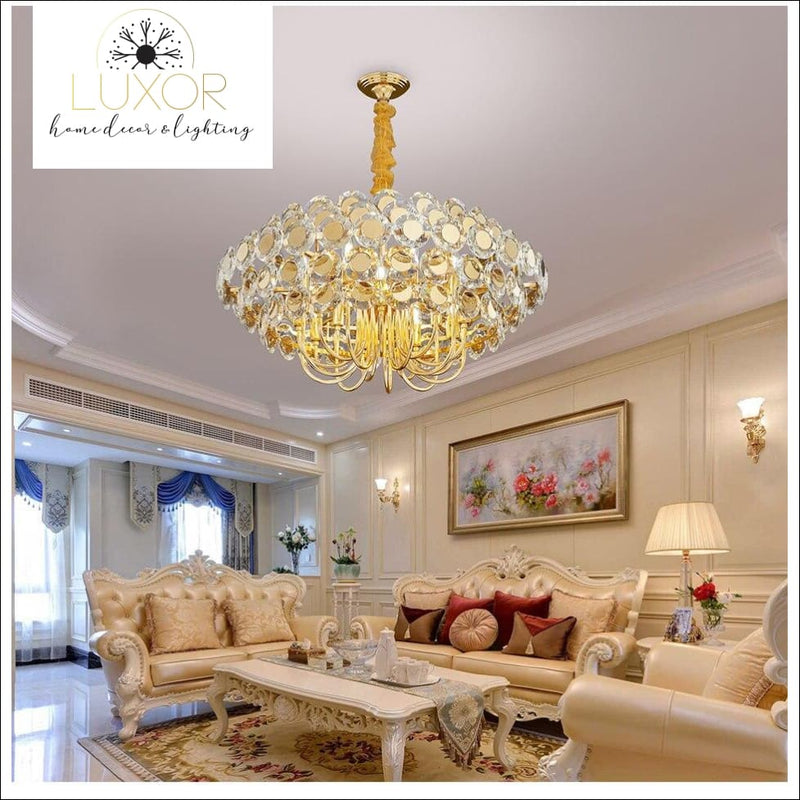 chandeliers Cranston Gold Crystal Chandelier - Luxor Home Decor & Lighting