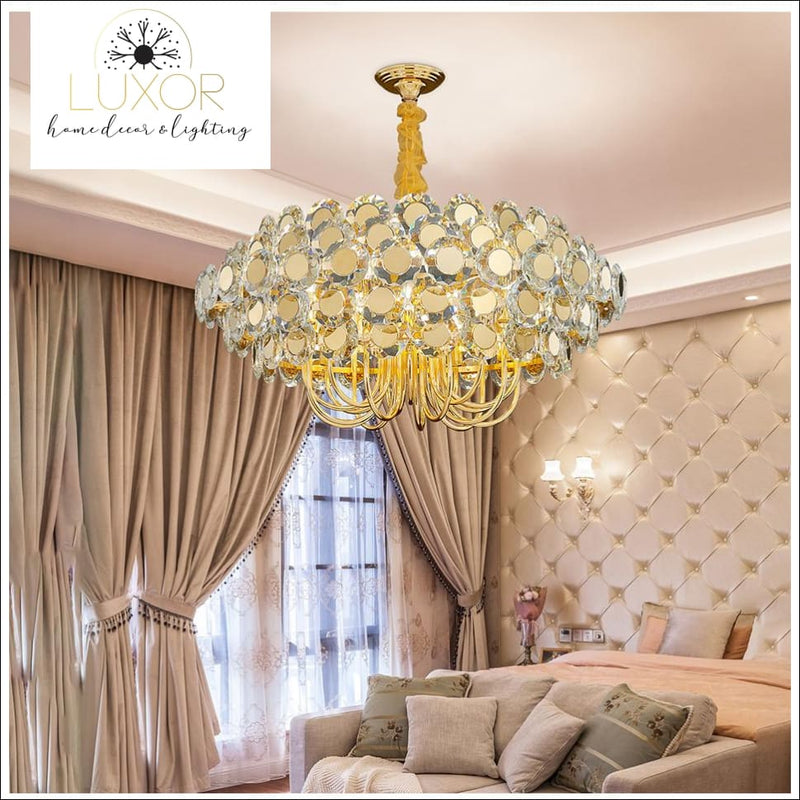 chandeliers Cranston Gold Crystal Chandelier - Luxor Home Decor & Lighting