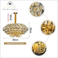 chandeliers Cranston Gold Crystal Chandelier - Luxor Home Decor & Lighting