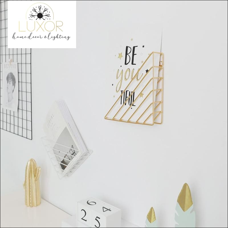 wall decor Creative Nordic Iron Wall Mounted Organization Magazine Holder - Luxor Home Decor & Lighting