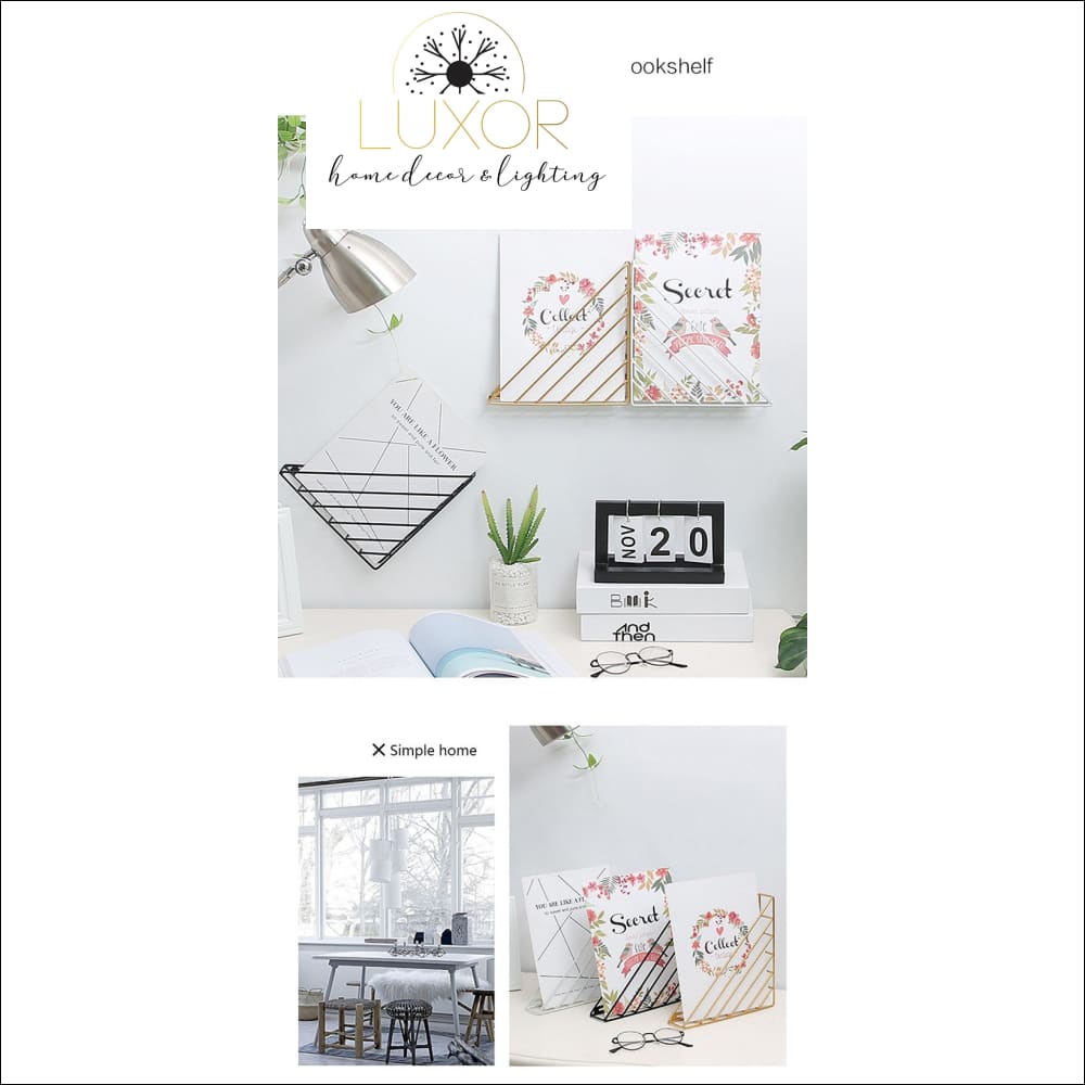 wall decor Creative Nordic Iron Wall Mounted Organization Magazine Holder - Luxor Home Decor & Lighting