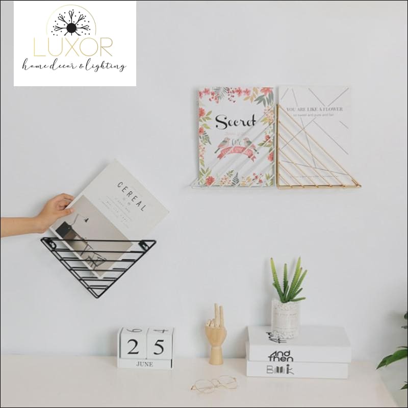 wall decor Creative Nordic Iron Wall Mounted Organization Magazine Holder - Luxor Home Decor & Lighting